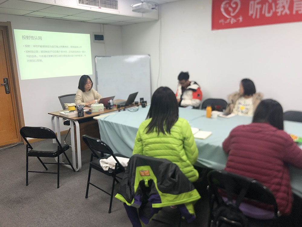 听心教育心理咨询师实操班进行时,本次主题“客体关系中的抑郁心位和投射性认同”