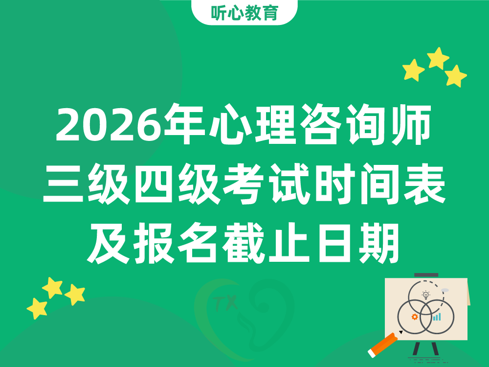2026年心理咨询师三级四级考试时间表及报名截止日期
